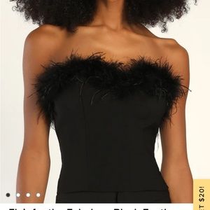 NWT lulus feather trim corset top
